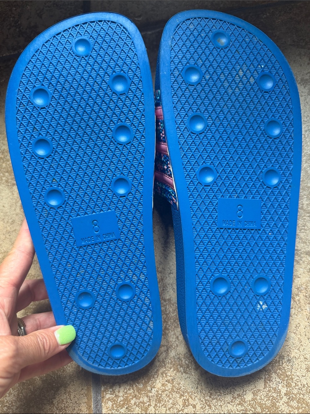 Rare Adidas Women’s Blue Slide Sandals - Size 8 Designed by Ksenia Schnaider - Picture 3 of 6